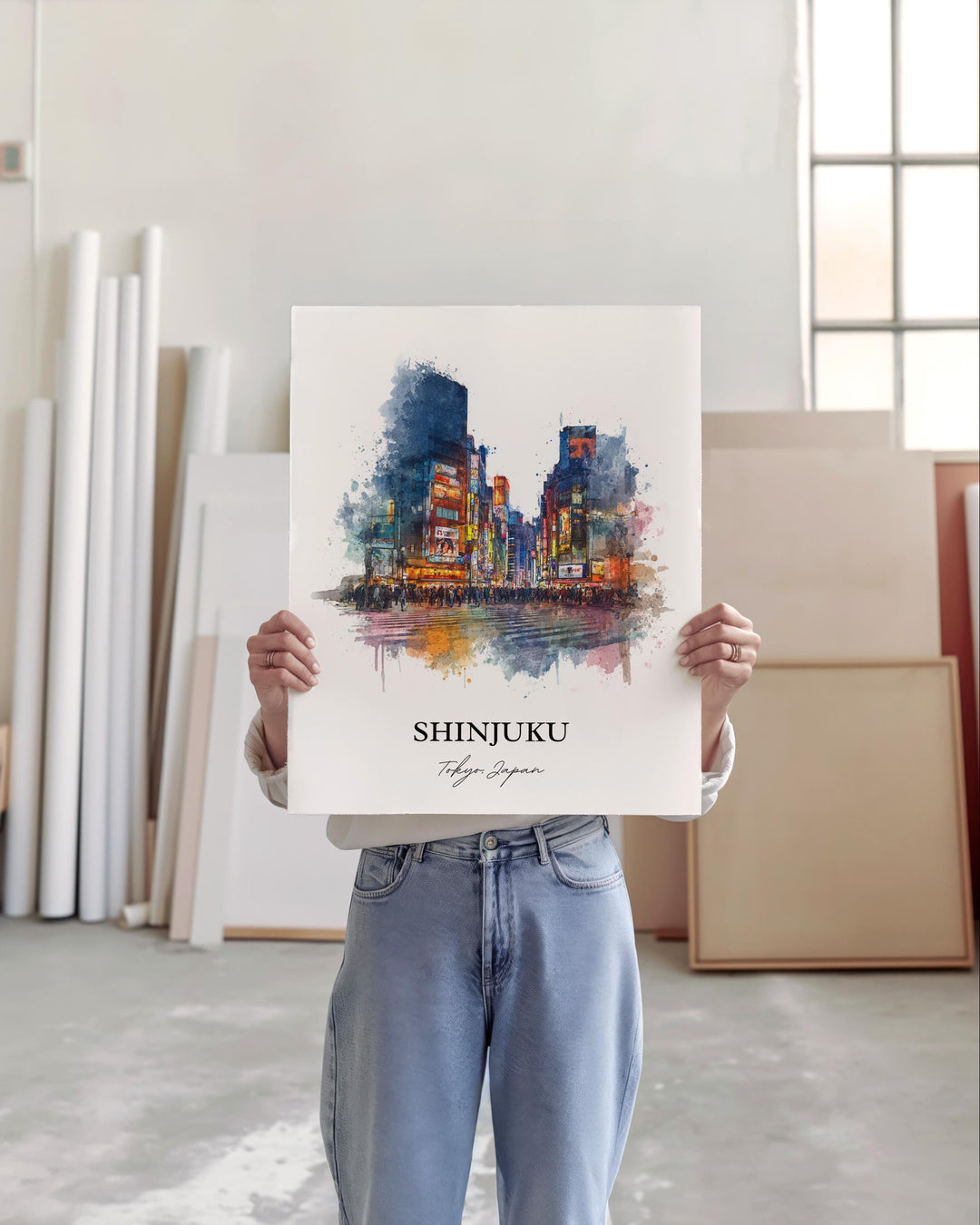 Shinjuku Wall Art, Shinjuku Print, Shinjuku Japan Watercolor Art, Shinjuku Japan Gift, Japan Travel Print, Travel Poster, Housewarming Gift