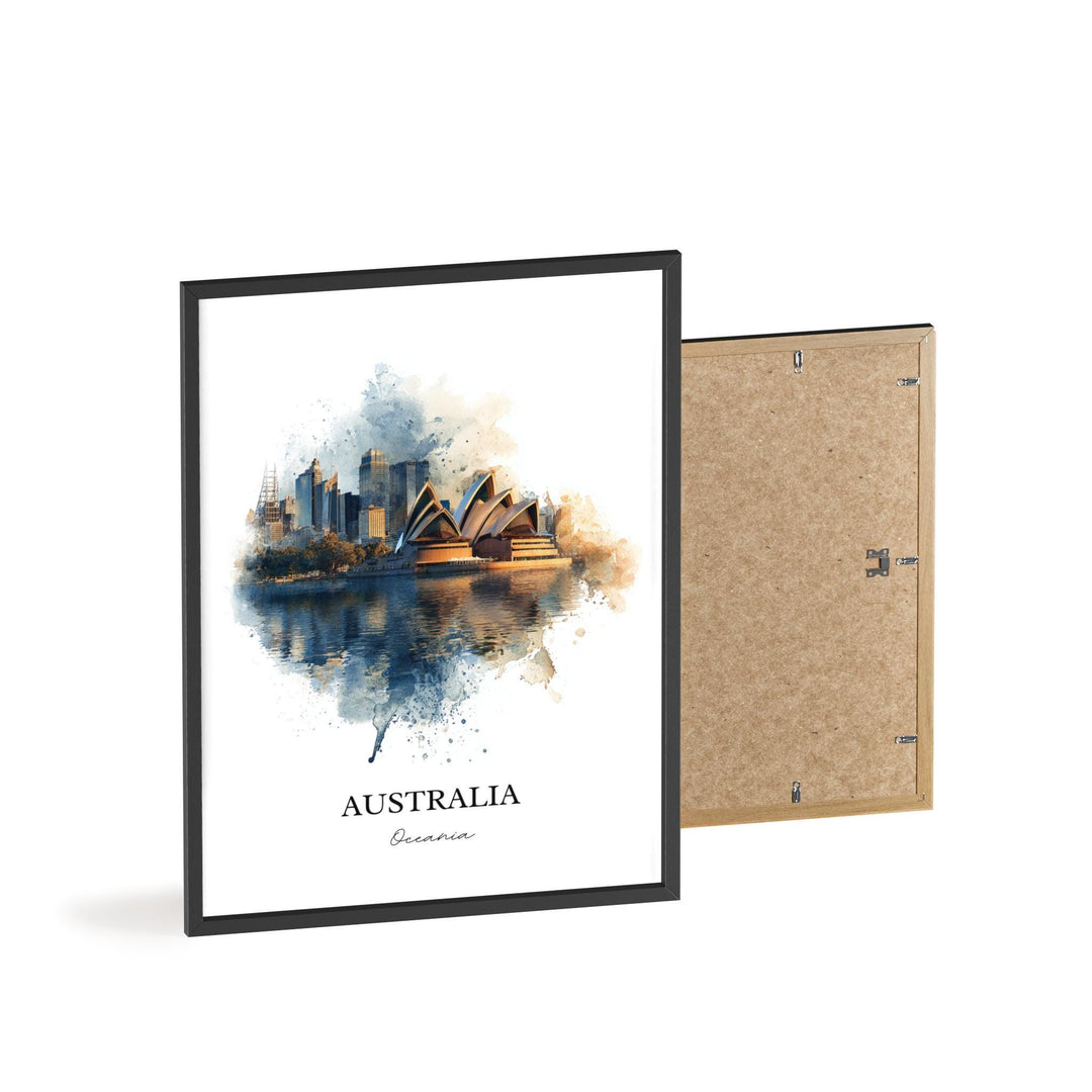 Australia Wall Art, Sydney Print, Australia Watercolor Art, Australia Gift, Travel Print, Travel Poster, Housewarming Gift