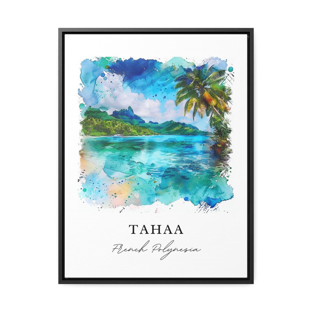 Tahaa Wall Art, Tahaa French Polynesia Print, Tahaa Watercolor Art, Leeward Islands Gift,