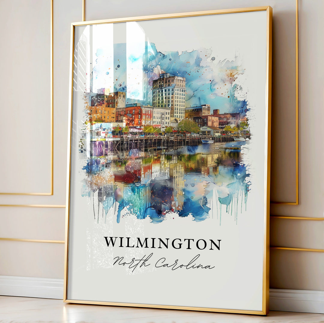 Wilmington NC Wall Art, Wilmington Print, Wilmington Watercolor, Wrightsville Beach NC Gift,