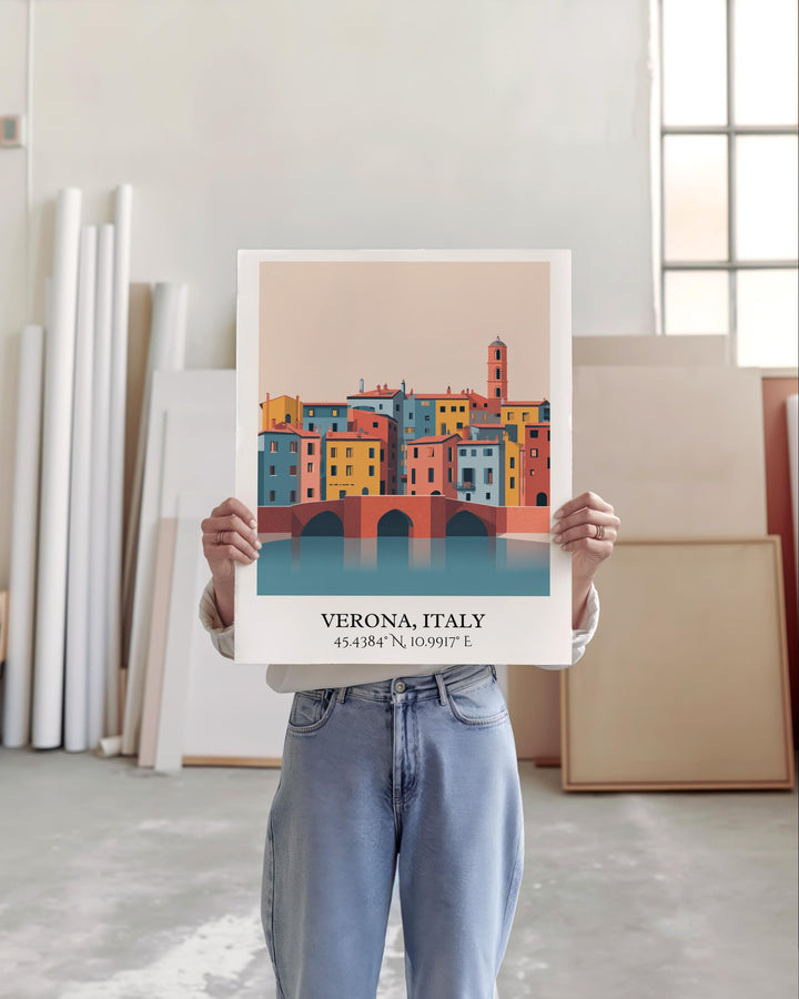 Verona Italy Art, Verona Retro Travel Art, Verona Home Decor, Verona Italy Gift, Italy Travel Art, Travel Prints, Housewarming Gift