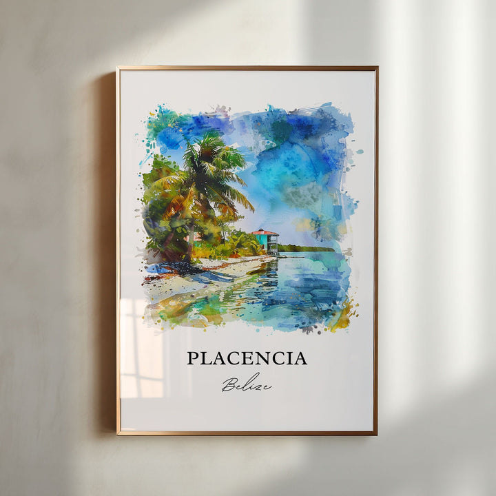 Placencia Wall Art, Placencia Belize Print, Placencia Watercolor, Placencia Belize Gift,