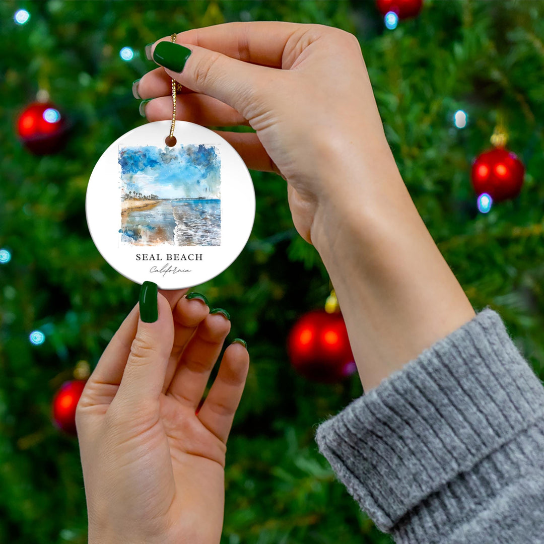 Seal Beach Ornament: Unique Seal Beach CA Souvenir, Seal Beach Xmas Decor, and Authentic Seal Beach California Christmas Gift