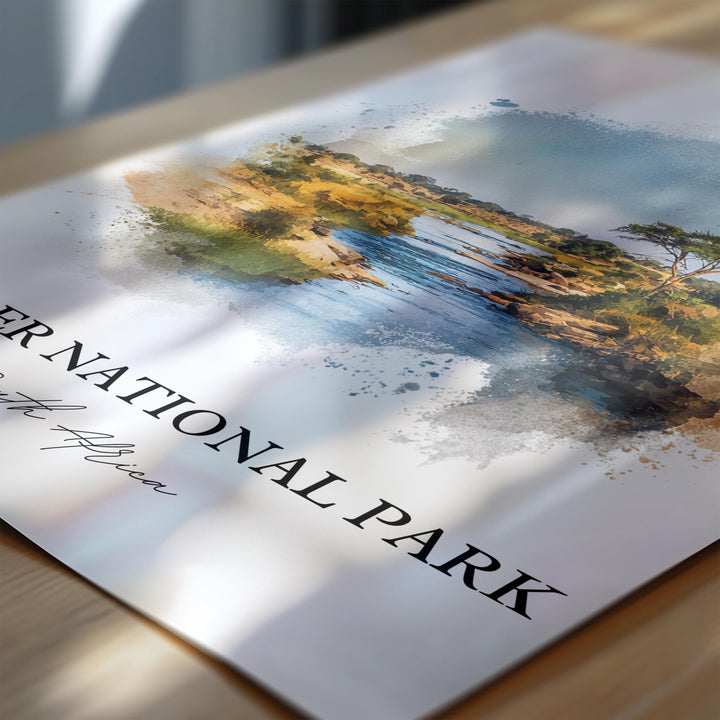 Kruger National Park Art, Kruger Park Print, Africa Watercolor Art, Kruger Natl Park Gift, Travel Print, Travel Poster, Housewarming Gift