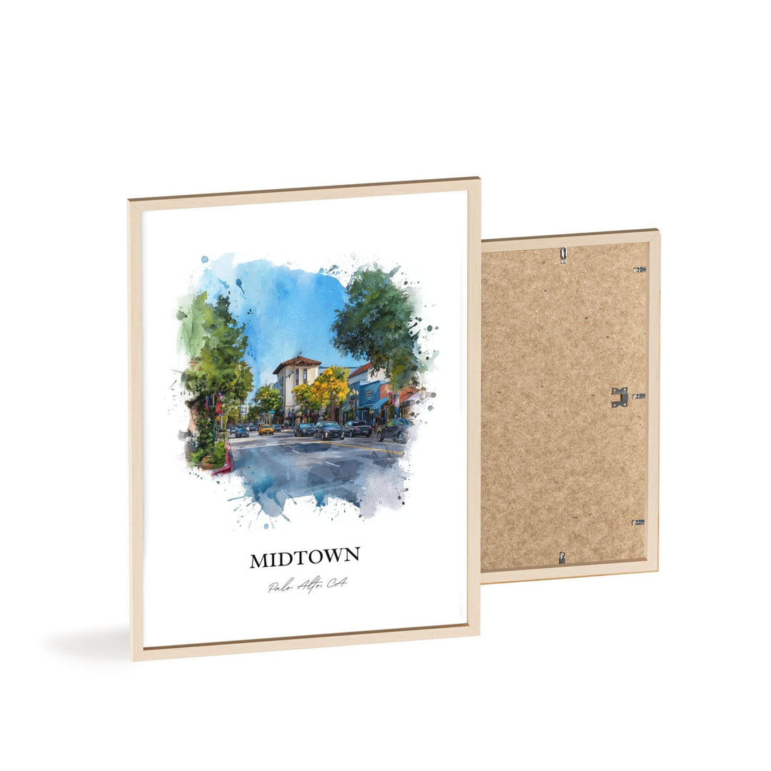 Palo Alto, California – Watercolor Art Print
