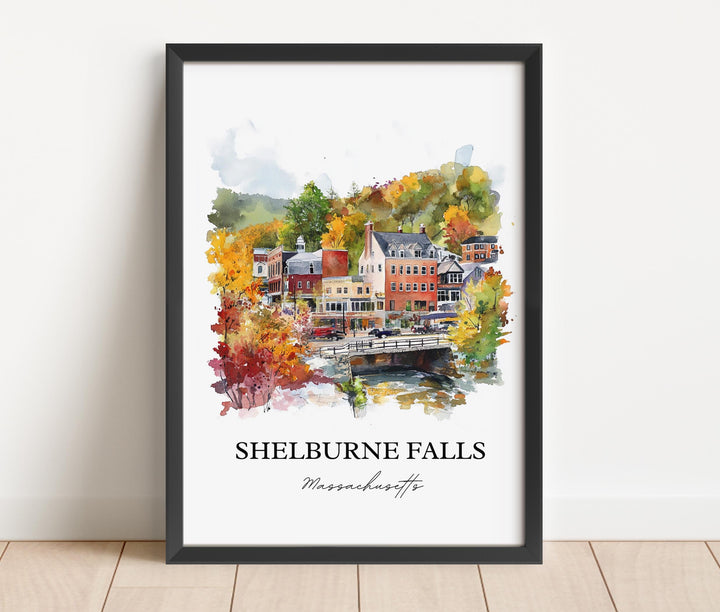 Shelburne Falls MA Wall Art - Massachusetts Print
