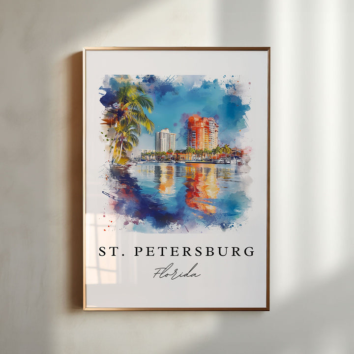 St. Petersburg FL wall art - Florida, St. Petersburg print, Tampa Bay Wedding gift, St Pete FL Birthday present, Custom Text, Perfect Gift