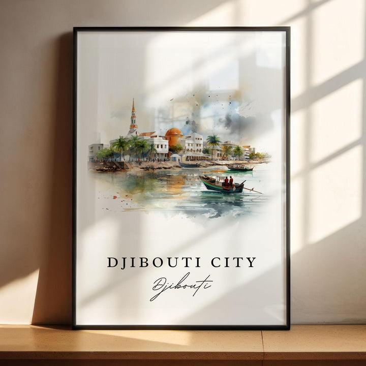 Djibouti City wall art - Djibouti, Djibouti City poster, Djibouti Wedding gift, Birthday present, Custom Text, Personalized Gift