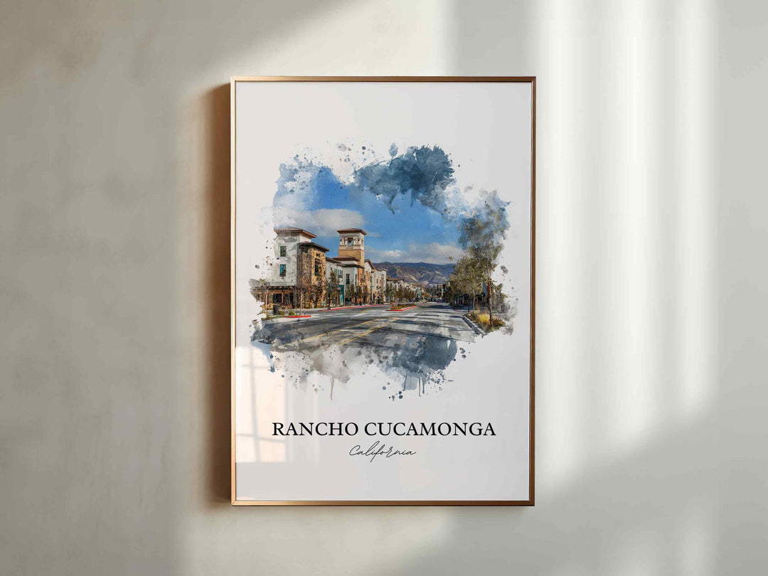 Rancho Cucamonga Art, Rancho Cucamonga Print, California Art, San Gabriel Mountains Gift, Travel Print, Travel Poster, Housewarming Gift