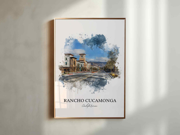 Rancho Cucamonga Art, Rancho Cucamonga Print, California Art, San Gabriel Mountains Gift, Travel Print, Travel Poster, Housewarming Gift