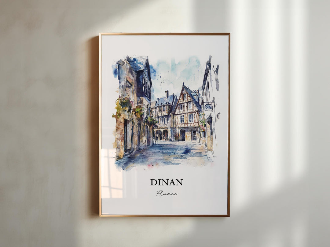 Dinan France Wall Art, Brittany France Print, France Watercolor Art, Dinan France Gift, Travel Print, Travel Poster, Housewarming Gift