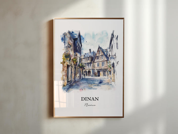 Dinan France Wall Art, Brittany France Print, France Watercolor Art, Dinan France Gift, Travel Print, Travel Poster, Housewarming Gift