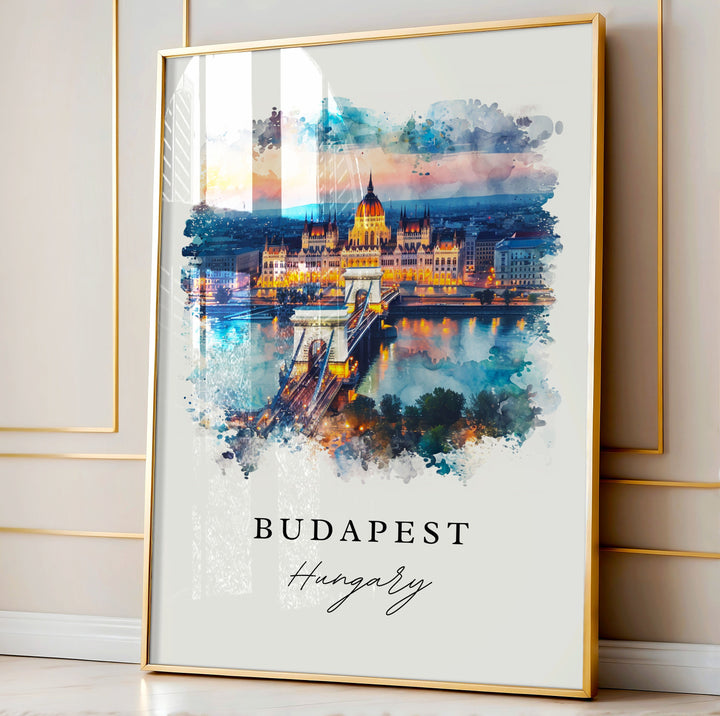 Budapest wall art - Hungary, Budapest print, Budapest Skyline gift, Hungary Birthday present, Custom Text, Perfect Gift