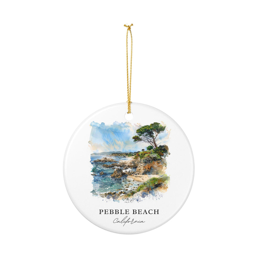 Pebble Beach CA Ornament: Unique Pebble Beach Souvenir, Pebble Beach Xmas Decor, and Authentic Pebble Beach California Gift