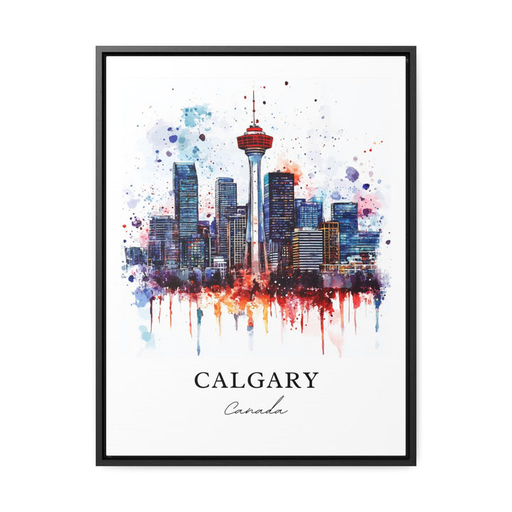 Calgary Wall Art, Calgary Print, Calgary Watercolor Art, Calgary Skyline Gift, Travel Print, Travel Poster, Housewarming Gift