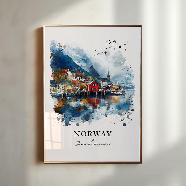 Norway, Scandinavia – Watercolor Art Print