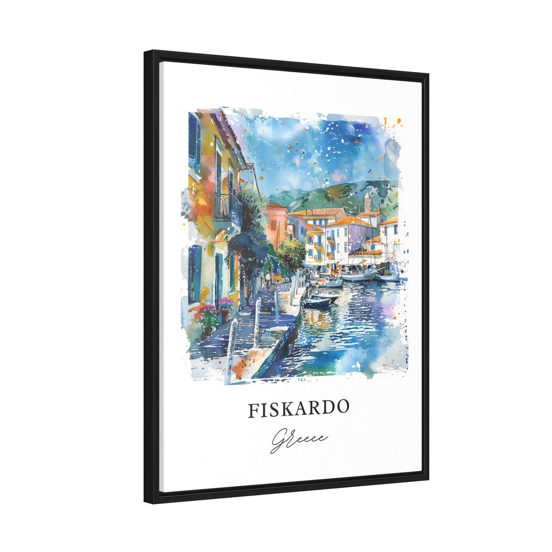 Fiskardo Greece Wall Art, Fiskardo Print, Fiskardo Watercolor, Fiskardo Cephalonia Gift,