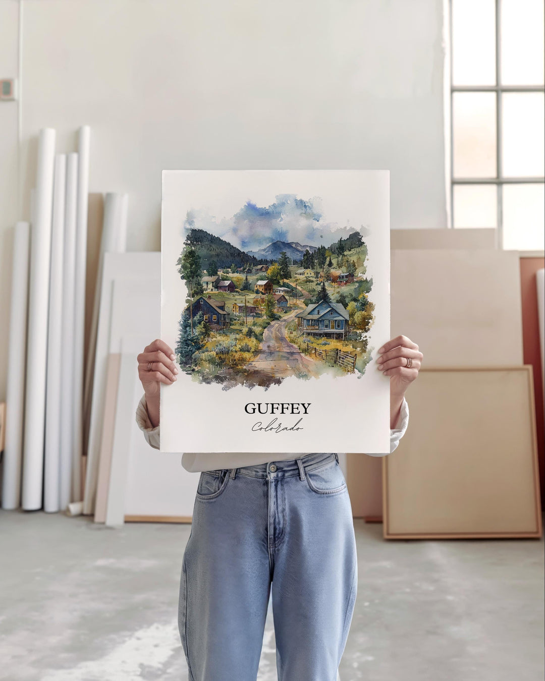 Guffey, Colorado, USA – Watercolor Art Print