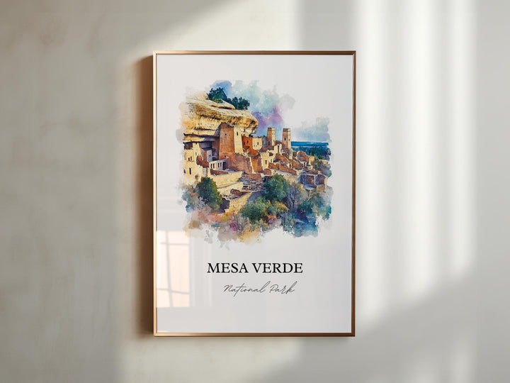 Mesa Verde National Park Art, Montezuma County Print, Colorado Artwork, Mesa Verde Gift, Travel Print, Travel Poster, Housewarming Gift