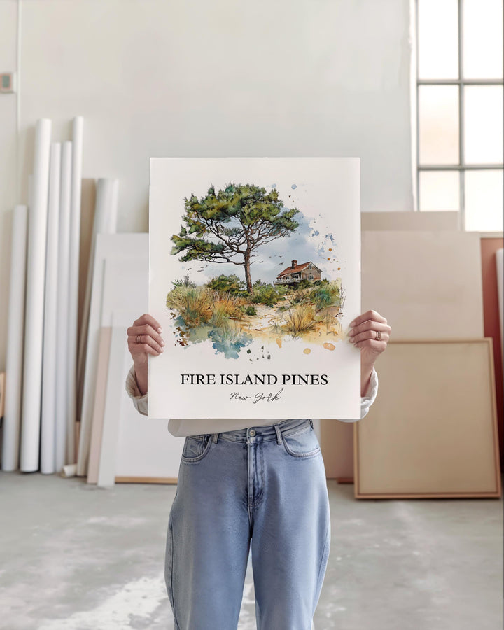 Fire Island NY Wall Art, Long Island Print, Fire Island Artwork, Fire Island Pines Gift, Travel Print, Travel Poster, Housewarming Gift