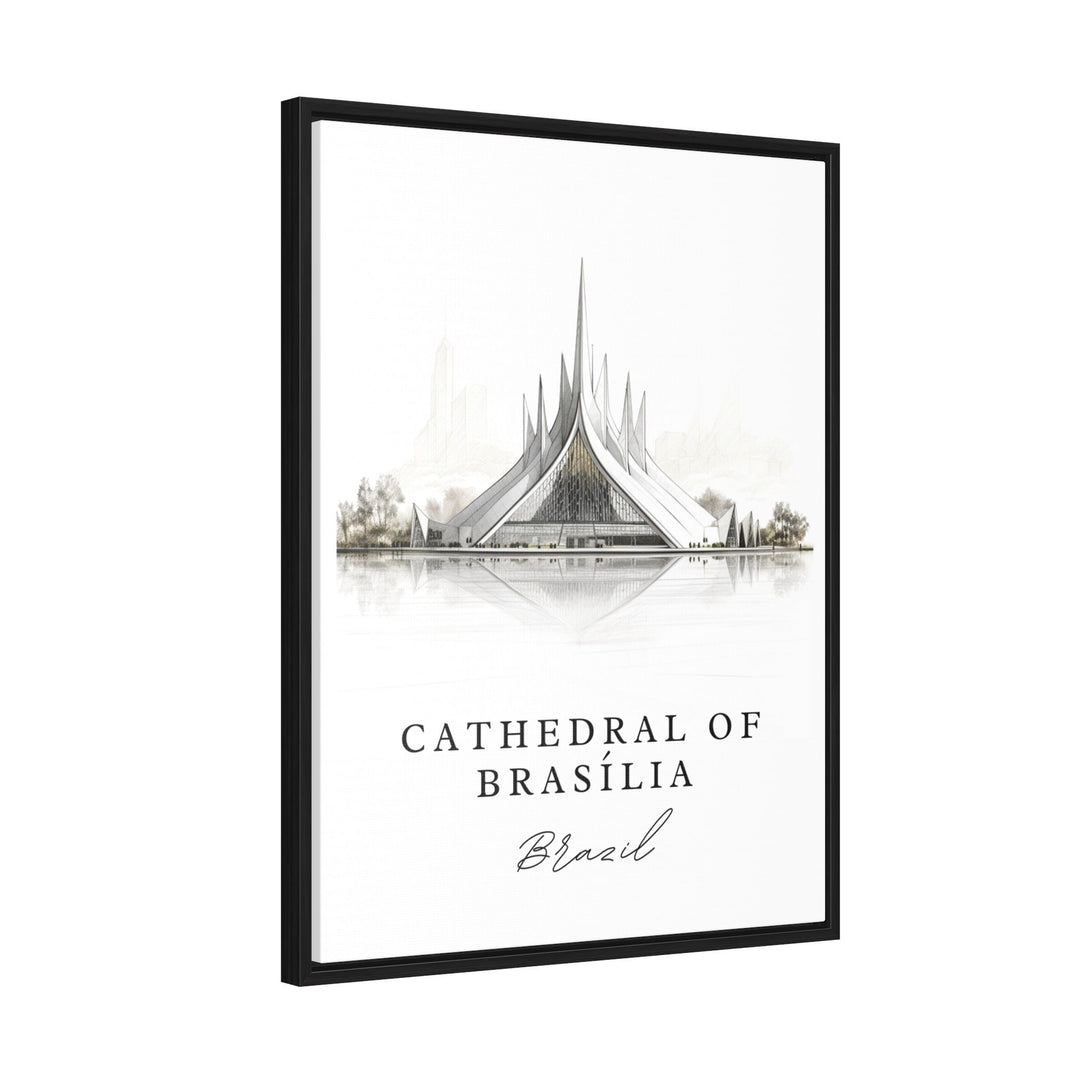 Cathedral of Brasilia travel art - Brazil, Cathedral de Brasilia poster print, Wedding gift, Birthday present, Custom Text, Perfect Gift