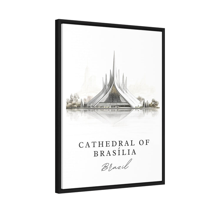 Cathedral of Brasilia travel art - Brazil, Cathedral de Brasilia poster print, Wedding gift, Birthday present, Custom Text, Perfect Gift