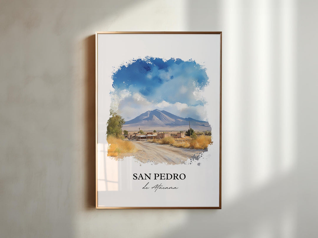 San Pedro de Atacama Wall Art, Chile Print, Chile Watercolor Art, San Pedro de Atacama Gift, Travel Print, Travel Poster, Housewarming Gift