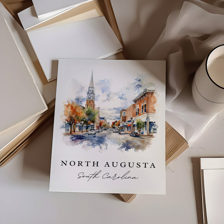 North Augusta SC wall art - South Carolina, North Augusta poster print, North Augusta gift, Birthday present, Custom Text, Perfect Gift