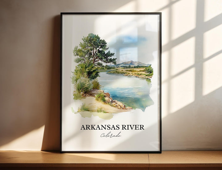 Arkansas River, Colorado, USA – Watercolor Art Print