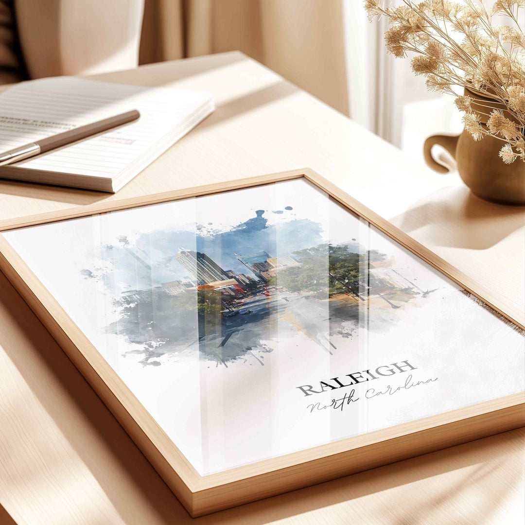 Raleigh, North Carolina – Watercolor Art Print