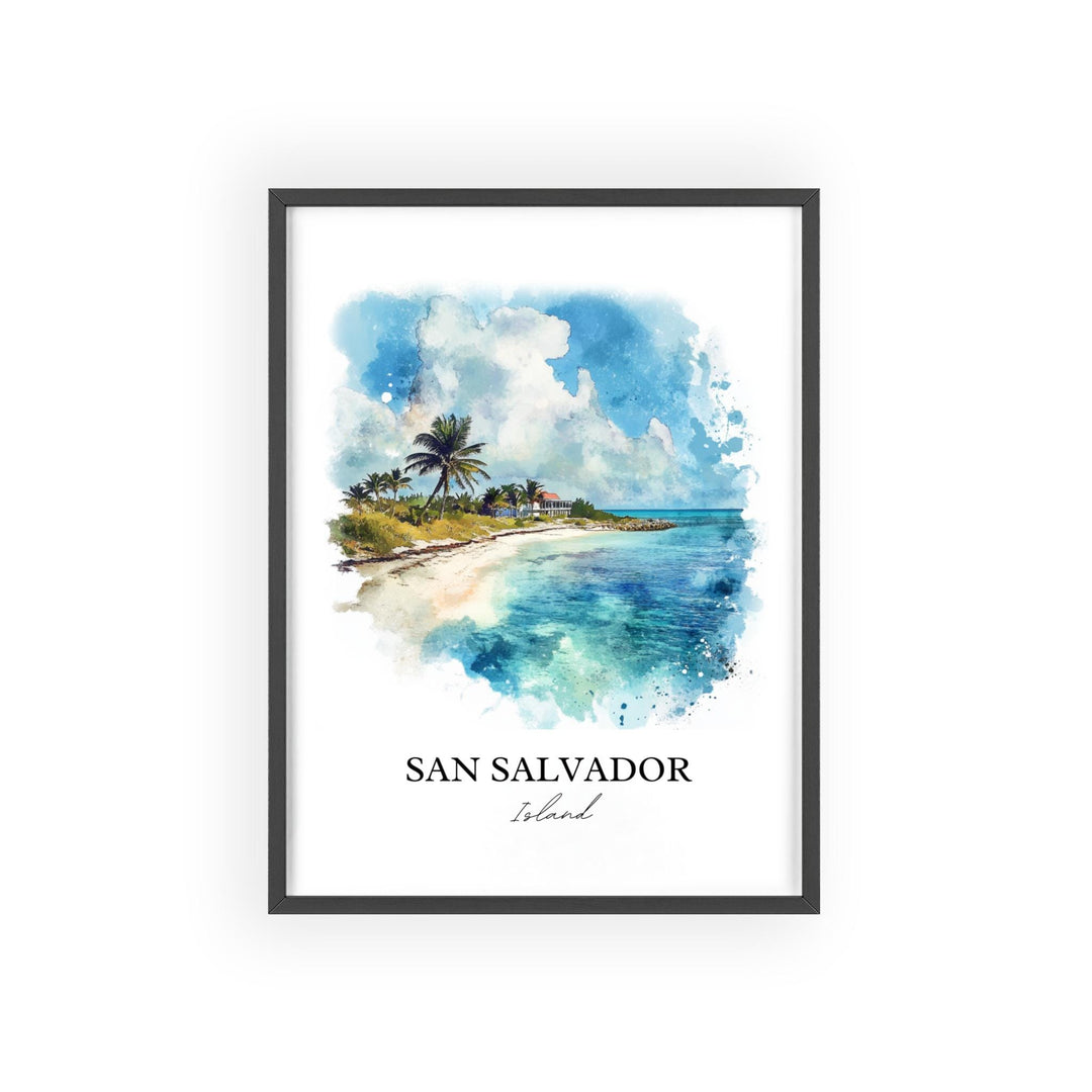 San Salvador Island, Bahamas – Watercolor Art Print