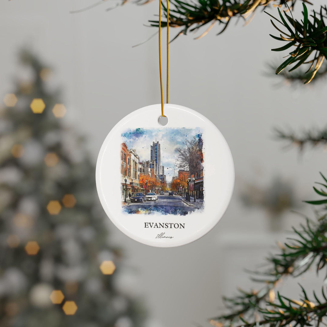Evanston Illinois Ornament: Unique Evanston Souvenir, Evanston IL Xmas Decor, and Authentic Illinois Gift