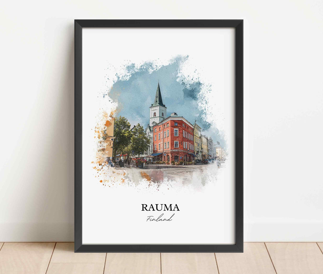 Rauma, Finland – Watercolor Art Print