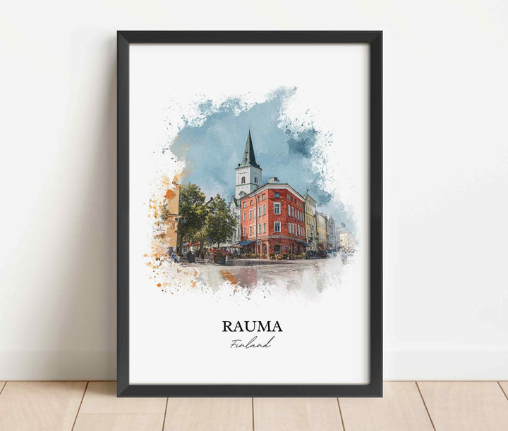 Rauma, Finland – Watercolor Art Print