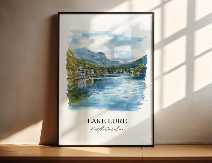 Lake Lure Wall Art, Rutherford County NC Print, North Carolina Artwork, Lake Lure NC Gift, Travel Print, Travel Poster, Housewarming Gift