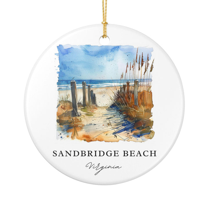 Sandbridge Beach Ornament: Unique Sandbridge Beach Souvenir, Sandbridge Beach Xmas Decor, and Authentic Virginia Gift