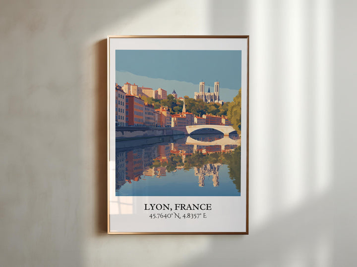 Lyon France Art, Lyon Retro Travel Art, Lyon France Home Decor, France Gift, France Travel Art, Travel Prints, Housewarming Gift