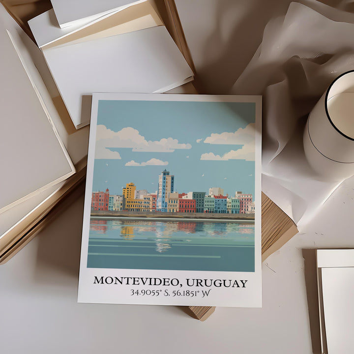Montevideo Art, Montevideo Retro Travel Art, Montevideo Home Decor, Uruguay Gift, Uruguay Travel Art, Travel Prints, Housewarming Gift