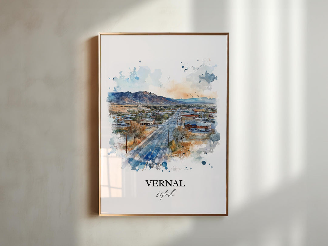 Vernal Utah Wall Art, Uintah County Print, Utah Watercolor Art, Vernal UT Gift, Travel Print, Travel Poster, Housewarming Gift