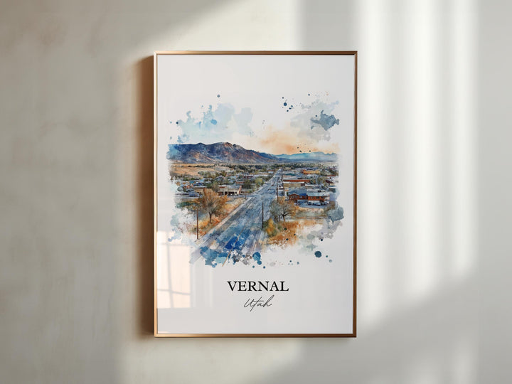 Vernal Utah Wall Art, Uintah County Print, Utah Watercolor Art, Vernal UT Gift, Travel Print, Travel Poster, Housewarming Gift