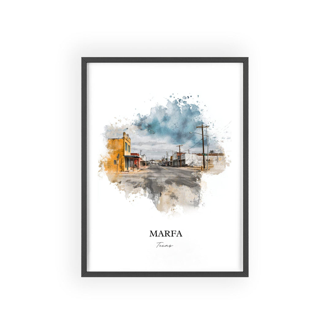 Marfa, Texas – Watercolor Art Print