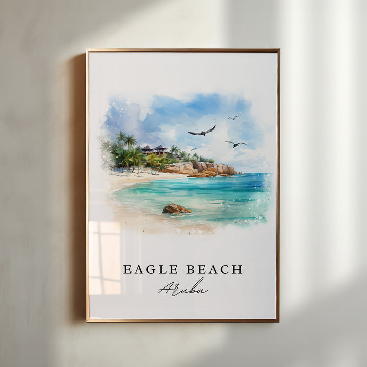 Eagle Beach Aruba wall art - Aruba, Eagle Beach poster, Eagle Beach Wedding gift, Birthday present, Custom Text, Personalized Gift