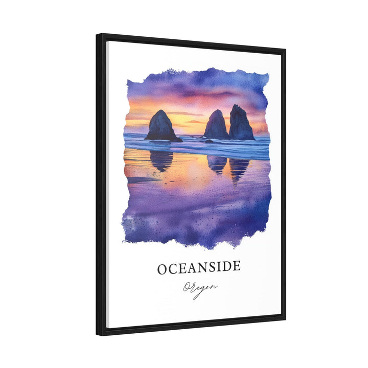 Oceanside, Oregon, USA – Watercolor Art Print