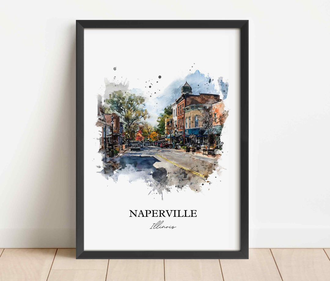 Naperville, Illinois – Watercolor Art Print