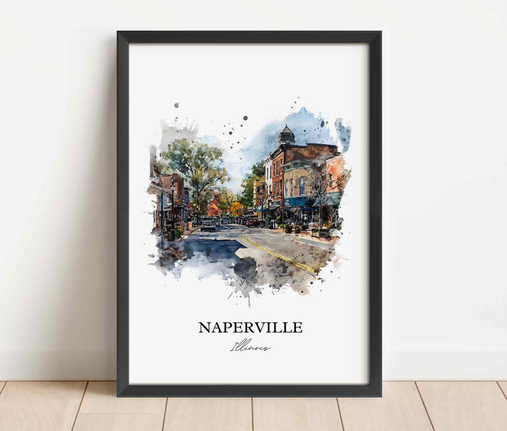 Naperville, Illinois – Watercolor Art Print