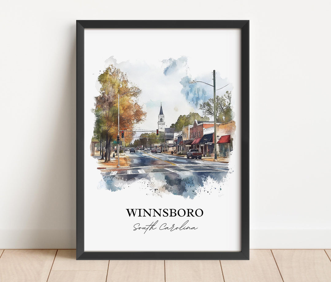 Winnsboro, South Carolina – Watercolor Art Print