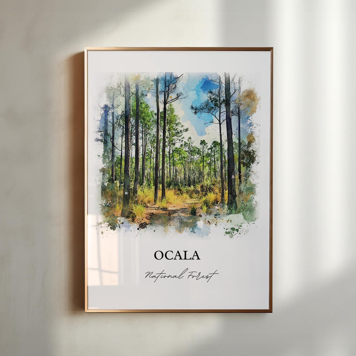 Ocala National Forest, USA – Watercolor Art Print