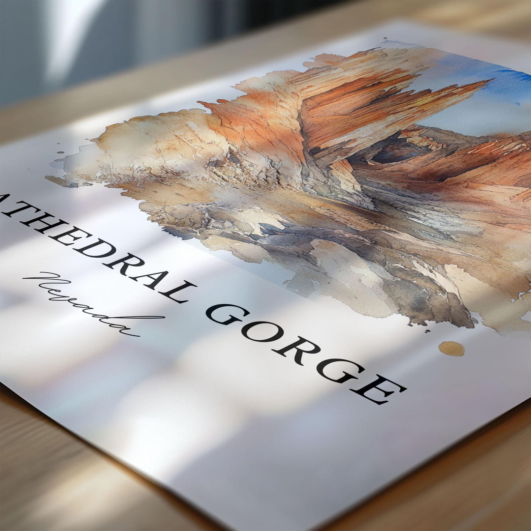 Cathedral Gorge, Nevada, USA – Watercolor Art Print