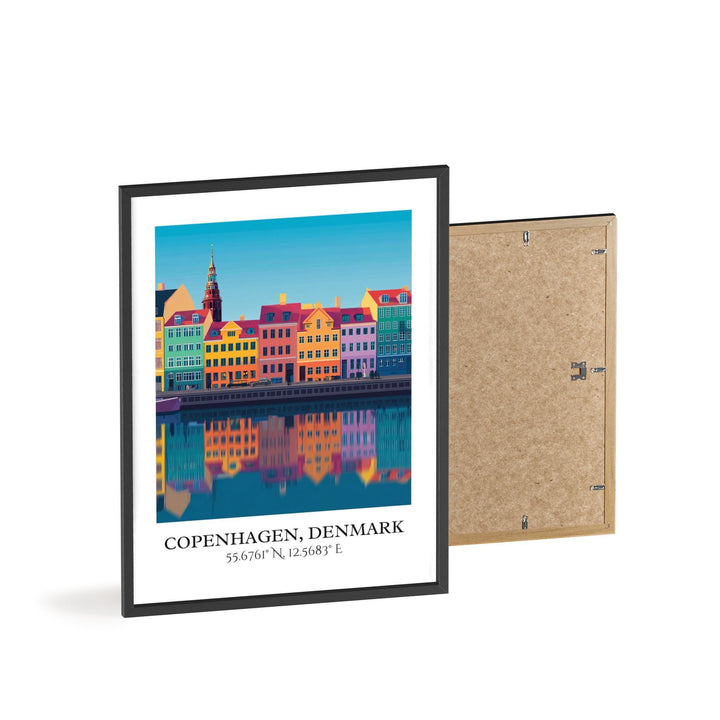 Copenhagen Art, Copenhagen Retro Travel Art, Copenhagen Home Decor, Denmark Gift, Denmark Travel Art, Travel Prints, Housewarming Gift