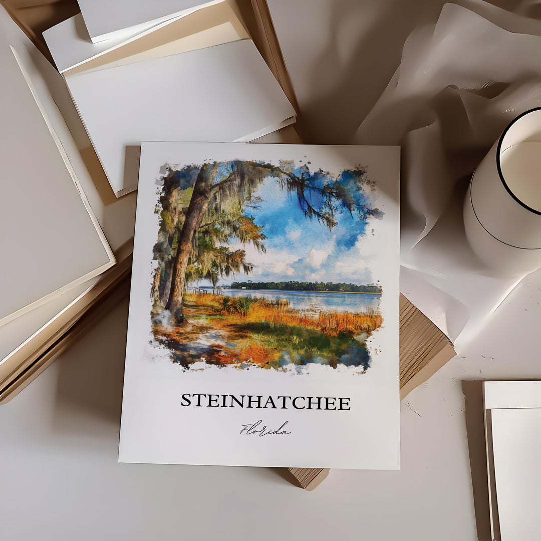 Steinhatchee, Florida, USA – Watercolor Art Print